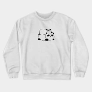 Panda Couple Love Cute Manga Sleepy Siblings Family Sisters Twins Partnerlook Gift Crewneck Sweatshirt